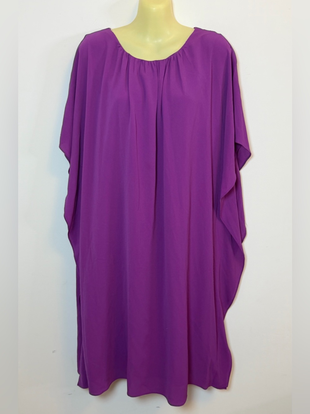 H Halston Vibrant Purple Flowing Caftan Dress